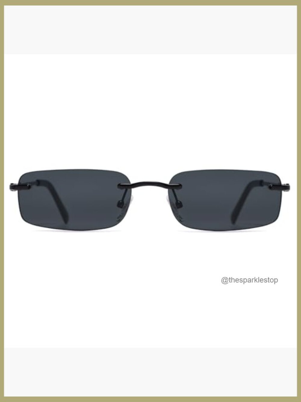 Trendy Small Square Retro Rimless Stainless Steel Sunglasses with UV Protection - Picture 3 of 7